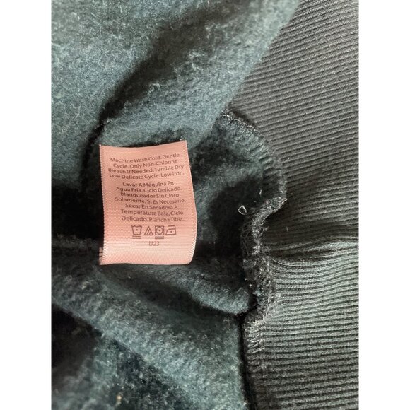 Time and Tru Womens Large Green French Terry Faux Sherpa Pullover Top Sweatshirt - Picture 8 of 8